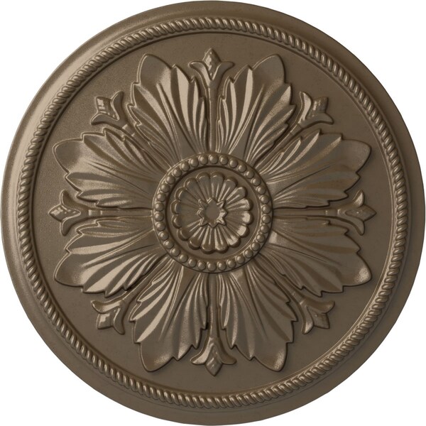 Ekena Millwork Kaya Ceiling Medallion (Fits Canopies up to 5 1/4"), Hand-Painted Warm Silver, 23 5/8"OD x 1 1/2"P CM23KAWSS - main
